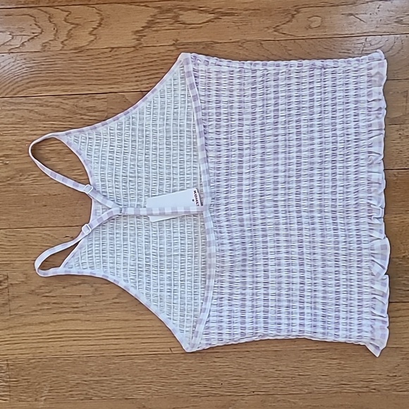 SO BRAND WOMENS JUNIOR PLUS PURPLE AND WHITE SMOCKING SUMMER TANK TOP SIZE XXL - Picture 7 of 12